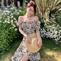 레몬소울 멜비 패턴 오프숄더 원피스
