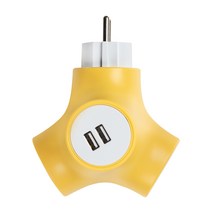 파워존 테트라포드 USB 오리지널 멀티탭 2구 옐로우 PA-GEK-02SU2, 1개, 130mm