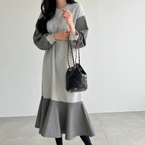 여성용 체크배색 프릴 원피스 38420