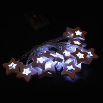 파티해 LED 20P 우드 건전지 밧데리 전구 가랜드, 스타(백색), 1개