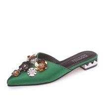 여성용 통통 튀는 플라워 스팽글 장식 단화 플랫슈즈