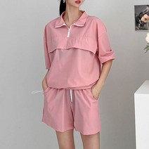 앤드스타일 여성용 쿨반집업 아노락 반팔 반바지 세트 260765