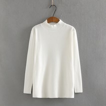 안다로미 여성용 로우하프터틀 니트