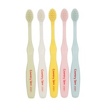 컨트리세이브 유아용 친환경 칫솔 1단계 12개월~36개월 5종 세트, 1세트, 화이트, 핑크, 옐로우, 그린, 블루