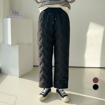 세컨그라운드 여성용 밴딩 누빔 패딩 일자 팬츠