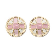 고급 진주 큐빅 보석 포인트 단추 오색에폭 25mm, 핑크, 2개