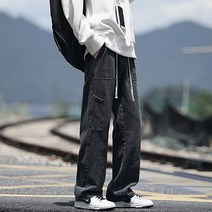 남성용 PDS 패션 사이드 미니포켓 포인트 심플한 와이드핏 빅사이즈 청바지
