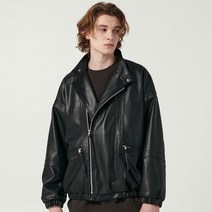 스페로네 남성용 폭스 레더 오버핏 핀 자켓