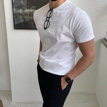 남자다잉 남성용 레시트 머슬핏 데일리 반팔 티셔츠