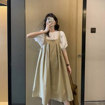 마켓 A 퍼프 블라우스 임부 원피스 세트