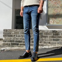 머시따 남성용 PLUS 5cm 워싱 데일리 데님팬츠