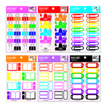 워너디스 문방구 스티커 6종 세트, 07 더블클립, 08 집게, 09 클립, 10 노트, 11 라벨, 12 이름표, 1세트