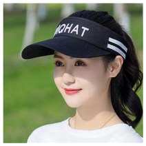 오티온 골프 썬캡, 올블랙 화이트레터링