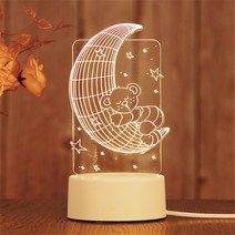 지니샵 usb 아크릴 3d 무드등, 12 달곰