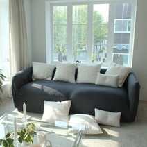 까사재클린 고탄력 무지 소파커버, 딥 그레이