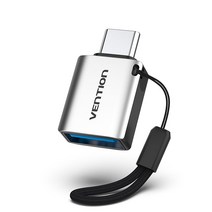 벤션 USB 3.1 C타입 to 3.0 고속 OTG 스트랩 젠더, 18.5mm, 메탈그레이
