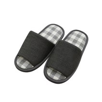 남성용 쿠션 체크 거실화, 진그레이
