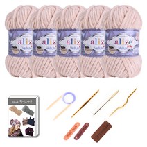 마마니트 벨루토실 5볼 목도리 DIY 세트 310 라이트베이지, 1세트
