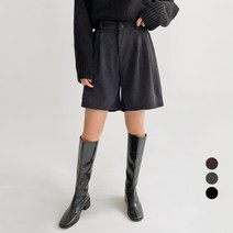 바블링브룩 여성용 융기모 골덴 핀턱 밴딩 하프 팬츠