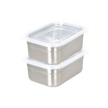 모노먼트 스텐 이지킵 직사각 밀폐용기 2호, 2개, 밀폐용기 2p
