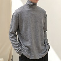 플레이즈 남성용 긴목터틀넥 롱 슬리브 스판 폴라 티셔츠