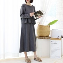 팡팡샵 T 긴팔 도톰 니트 임산부 원피스세트
