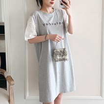 반소매 펀칭 레이스 썸머 임산부 여름 원피스