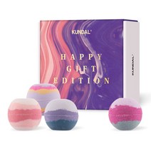 쿤달 버블 앤 스파클링 배쓰밤 입욕제 해피 기프트 에디션 200g x 4종 세트, 1세트
