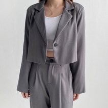 윤베리 여성용 미니멀 숏 데일리 자켓