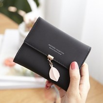 여성용 고급 나뭇잎 키링 포켓 신용카드 동전 손지갑 ET019