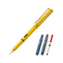 LAMY 사파리 만년필 컨버터 세트, EF, 만년필(옐로우), 케이스(랜덤발송)