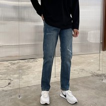 머시따 남성용 스판 스크래치 데미지 청바지