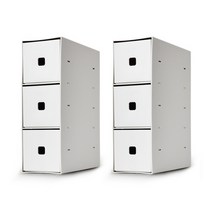 3칸 큐브 서랍, 라이트그레이, 2개