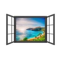 스위트 스페이스 3D입체 풍경 액자형 창문스티커, 17 블랙