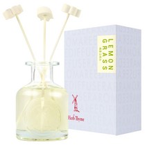 허브타임 NEW 실내용 디퓨저 130ml + 플라워 석고 랜덤발송 4p + 섬유스틱 5p 선물세트, 레몬그라스, 1개
