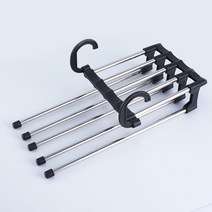 스탠다드리빙 간편 접이식 5단 바지걸이, 블랙, 5개