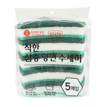 롯데이라이프 착한 삼중 양면 수세미, 5개입, 1개