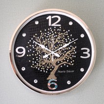 마리데코 행운나무 벽시계 대, 골드블랙