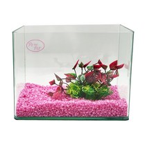 로라펫 자연 가습기 어항 + 인조수초 + 컬러스톤 세트, 로즈핑크(컬러스톤), 랜덤발송(인조수초)