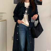 여성용 룬티레 바스락 박시 롱 싱글 코트 cpjk4257k28