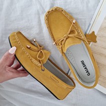 가이아슈 여성용 가죽 경량 드라이빙 단화 1cm