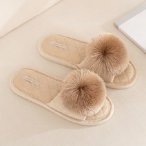 바랑 러블리 면 거실 실내화, 베이지