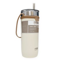 타이소 진공 스텐 핸들 스트랩 텀블러, 크림, 710ml