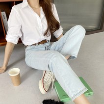여성용 런데피 코튼 롤업 긴팔 남방 NB2103K27