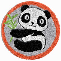 알로데 동물 라운드 카펫 러그 매트 DIY 스킬 자수 세트 영문버전 컬러인쇄메쉬, 1세트, 03