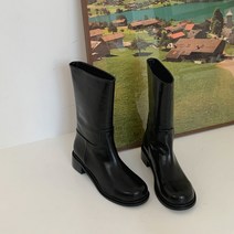 파이 여성용 귀여운 둥근코 낮은굽 미들부츠 3.5cm LG_0104