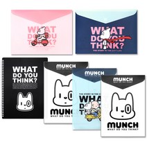 뭉크 가로 세로 봉투화일 5p + 트윈링파일 40매, 랜덤발송(봉투화일), 블랙(트윈링파일), 1세트