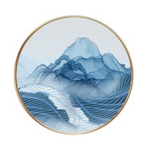 홈인테리어 원형 풍경 동양화 그림 액자 YT_RA916 F타입, 골드