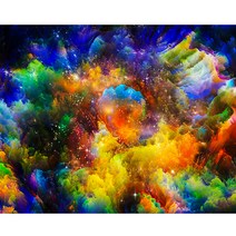 라이징 보석 십자수 DIY 수채화, 블루 그린, 1개