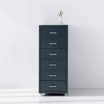 마켓비 OFFICY 서랍장 6단 2403.1338, 다크그레이